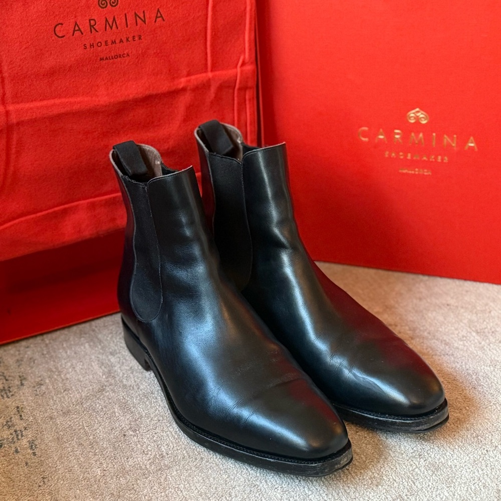 Carmina Black Chelsea Boots, Rain Last– 11UK/12US